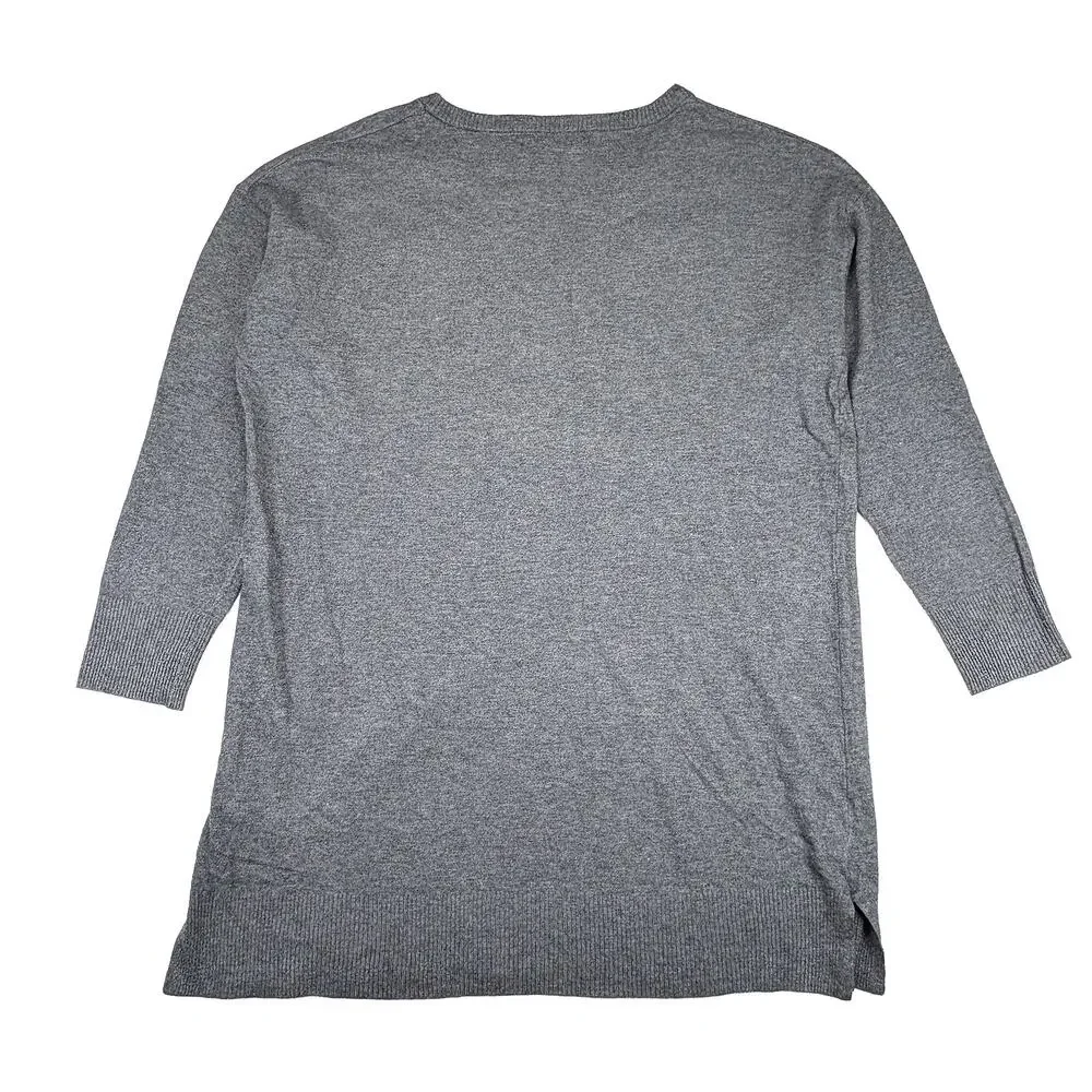 Evans Jumper Star Tunic NWT Womens 20 Gray Sequin Star Sweater Top Holiday
